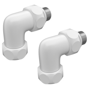 Угловое соединение Terminus (г/ш) 1"x3/4" белый матовый RAL9003, 2 шт