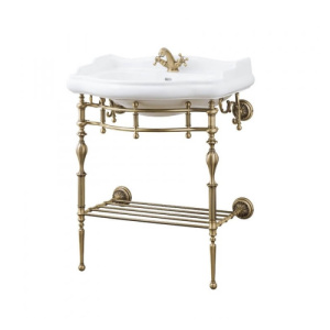 Консоль с раковиной и полкой , бронза 745*545*925