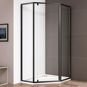 Душевой уголок Cezares Eco ECO-O-P-1-90-C-NERO 90x90 профиль черный, прозрачное стекло