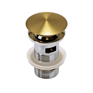 Донный клапан AVS Slimmer с переливом, брашированное золото